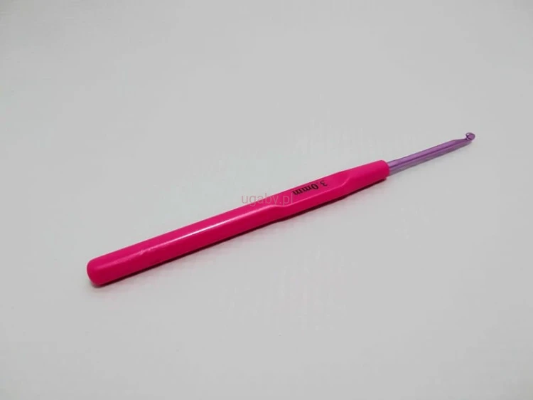 szydełko aluminiowe z plastikową rączką w rozmiarze 3,00 mm