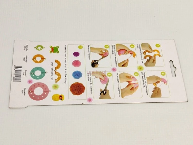 zestaw do robienia pomponów - instrukcja obrazkowa