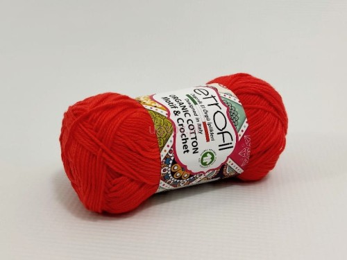 Soczyście pomarańczowa włóczka Organic Cotton EB037 marki Etrofil z wysokiej jakości tureckiej bawełny organicznej.