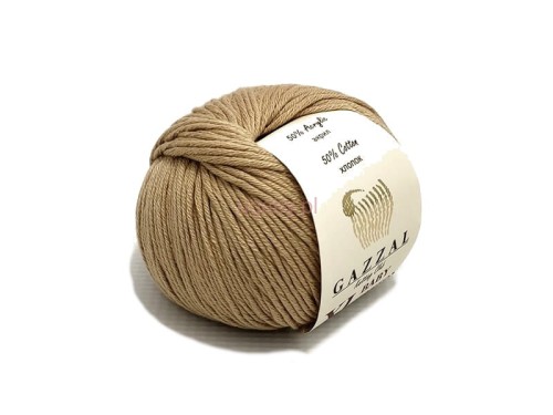 Włóczka Gazzal Baby Cotton XL kolor beżowy 3424 – motek do robótek na drutach i szydełku.