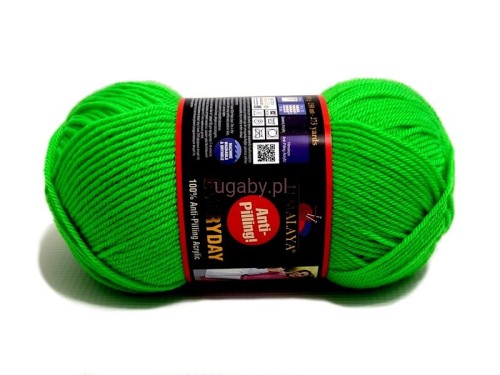 Neonowa zielona włóczka Himalaya Everyday 70050 – motek akrylu anti-pilling.