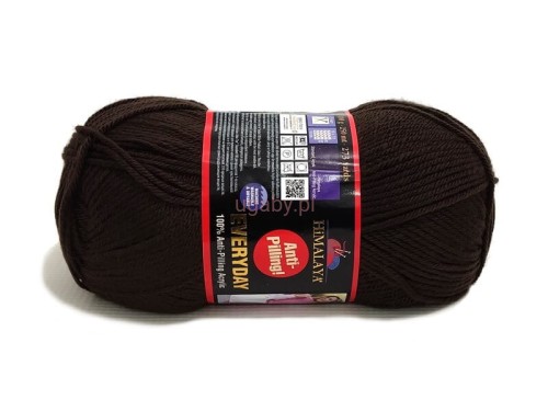 Brązowa włóczka Himalaya Everyday kolor 70024 – motek akrylu odpornego na mechacenie.