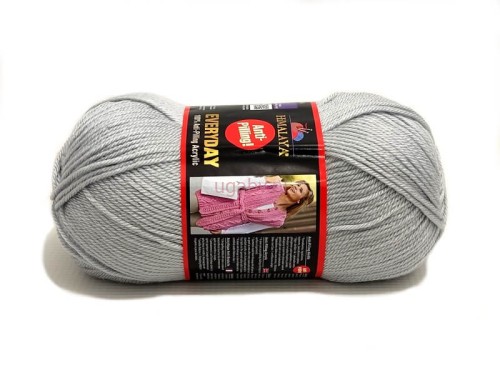 Popielata włóczka akrylowa Himalaya Everyday 70025 anti-pilling – motek jasnoszary.