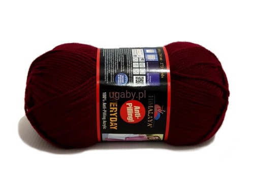 Bordowa włóczka Himalaya Everyday nr 70007 – motek akrylu anti-pilling.