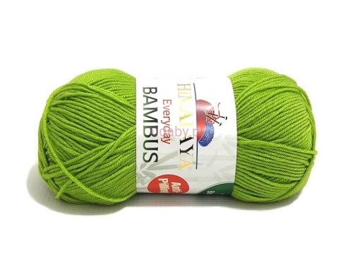 Jasnozielona włóczka Himalaya Everyday Bambus w miętowym odcieniu (numer 236-26) z etykietą Anti-Pilling.