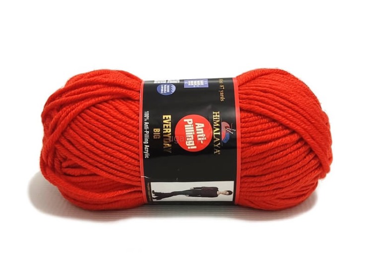 Motek grubiej włóczki Himalaya Everyday Big w kolorze ciemnopomarańczowym o numerze 70807.