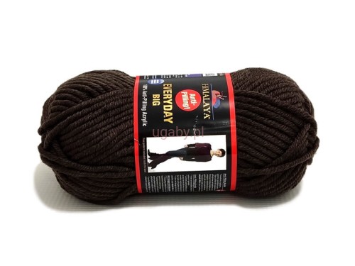 Motek grubiej włóczki Himalaya Everyday Big w kolorze ciemnobrązowym o numerze 70808.