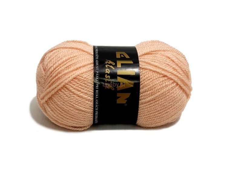 Włóczka Elian Klasik w kolorze jasnego łososia numer 10284 – motek miękkiej przędzy akrylowej do robótek na drutach.