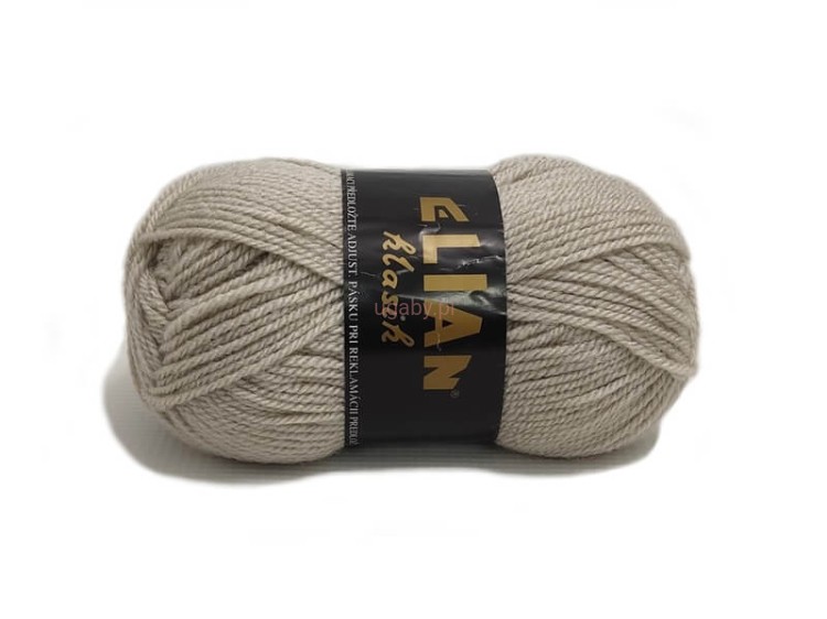 Włóczka Elian Klasik w kolorze mysim szarym numer 1045 – motek klasycznej przędzy akrylowej o średniej grubości.