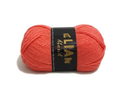 Włóczka Elian Klasik w kolorze koralowym numer 4275 – motek jasnej, ciepłej przędzy akrylowej do robótek na drutach.