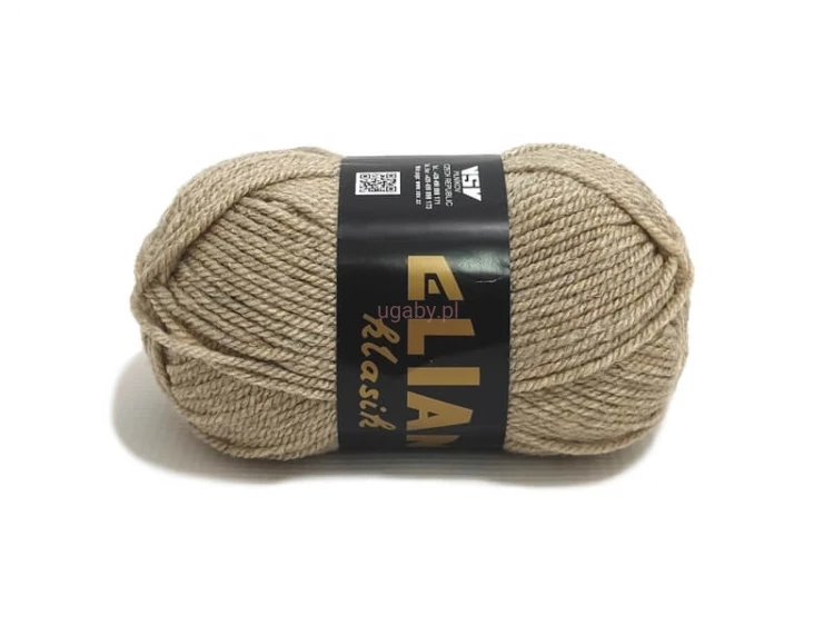 Włóczka Elian Klasik w kolorze beżowoszarym numer 1450 – motek uniwersalnej przędzy akrylowej w odcieniu taupe.