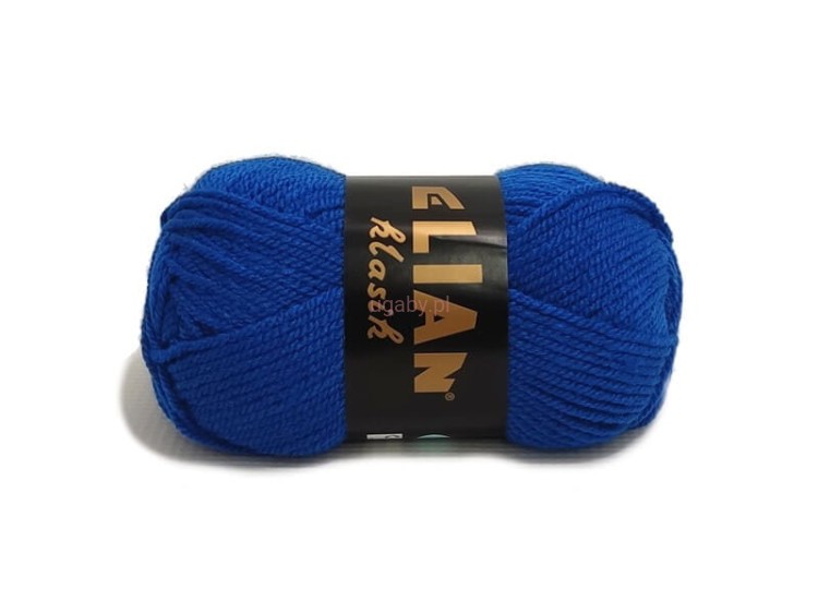 Włóczka Elian Klasik w intensywnym kolorze chabrowym numer 133 – motek niebieskiej przędzy akrylowej.