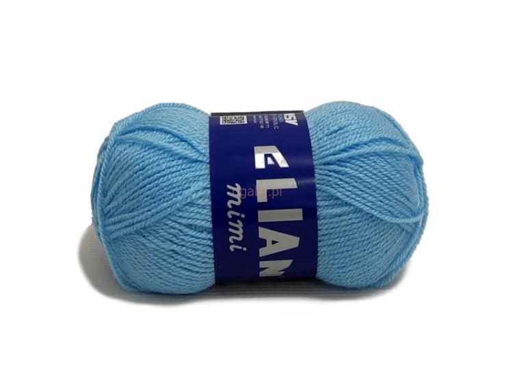 Motek włóczki Elian Mimi w kolorze jasnoniebieskim (numer 214), błękitna włóczka akrylowa dla niemowląt i dzieci.