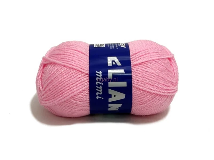 Motek włóczki Elian Mimi w kolorze jasnoróżowym (numer 229), miękka włóczka akrylowa dla dzieci i niemowląt.