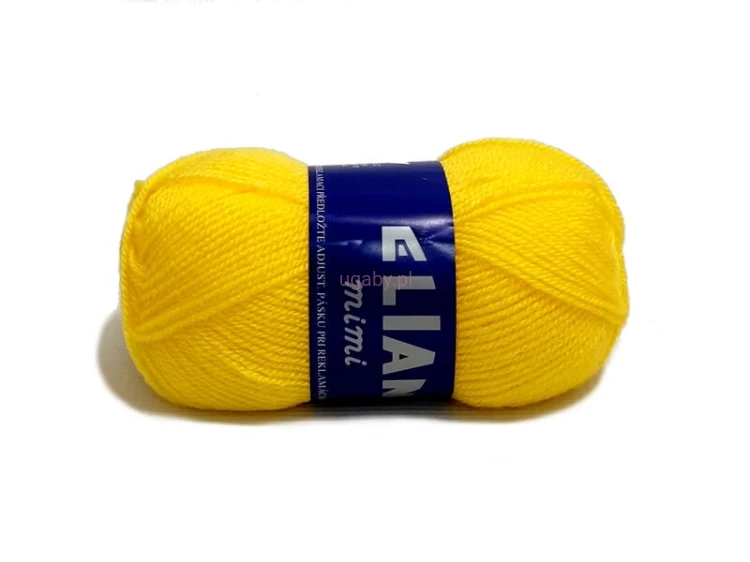Motek włóczki Elian Mimi w kolorze żółtym (numer 145), miękka włóczka akrylowa na maskotki amigurumi i ubranka dla dzieci.