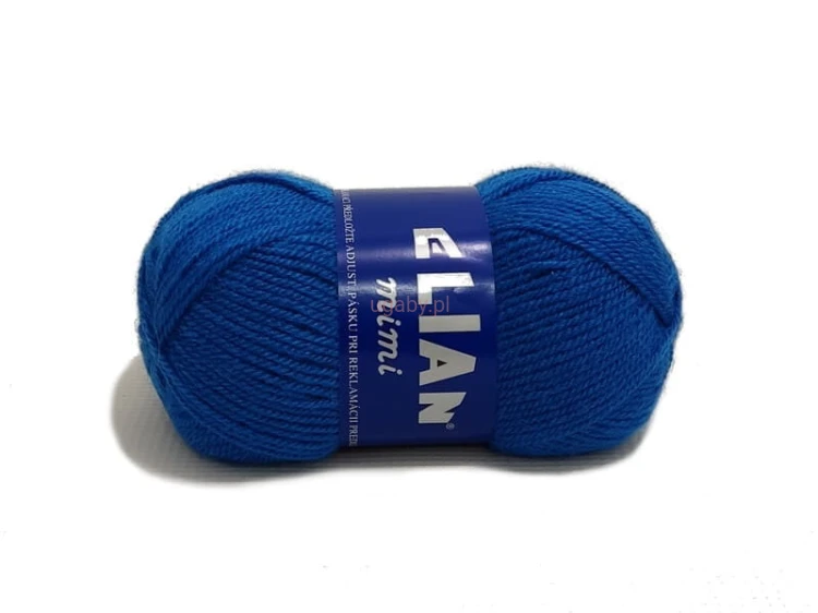 Motek włóczki Elian Mimi kolor 3936 chabrowy, nasycony niebieski odcień włóczki akrylowej z efektem anty-pilling.