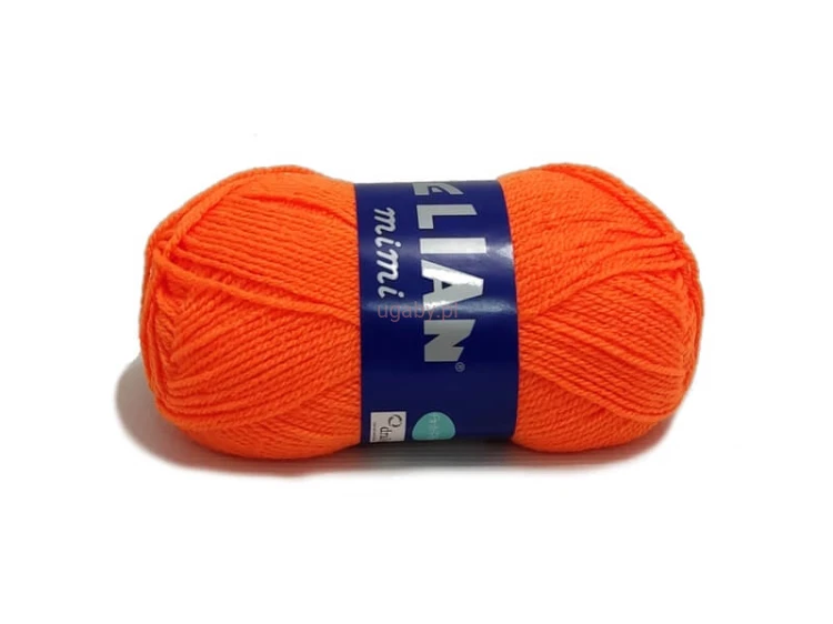 Motek włóczki Elian Mimi w kolorze jasnopomarańczowym (numer 4566), miękka włóczka akrylowa na ubrania dziecięce i maskotki.
