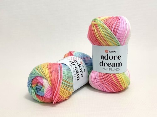 Włóczka YarnArt Adore Dream 1054 tęczowa pastelowa anti-pilling akryl cieniowana