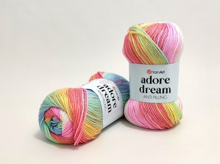 Włóczka YarnArt Adore Dream 1054 tęczowa pastelowa anti-pilling akryl cieniowana