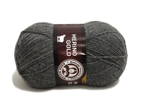 Włóczka Merino Gold w kolorze ciemny szary nr 008 – miękka mieszanka wełny i akrylu na męskie swetry i czapki.