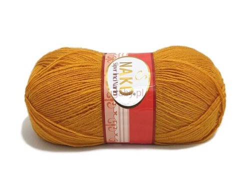 Włóczka Nako Super Inci Narin kolor bursztynowy – cienka wełna z akrylem premium w jasnym, ciepłym żółtym odcieniu, idealna na ażury, dostępna w ugaby.pl.