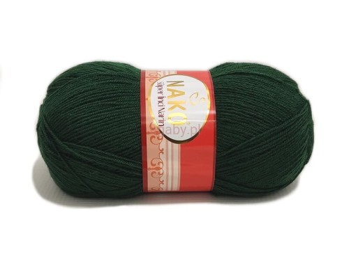 Włóczka Nako Super Inci Narin kolor butelkowa zieleń – cienka przędza wełniana z akrylem premium, intensywny zielony kolor na eleganckie dzianiny od ugaby.pl.