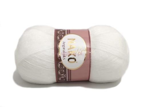 Włóczka Nako Angora Luks kolor biały nr 208