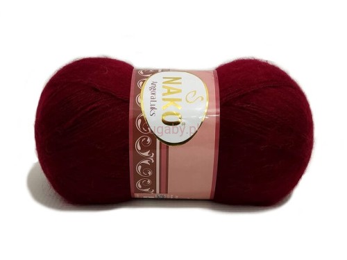 Włóczka Nako Angora Luks kolor bordowy nr 1238