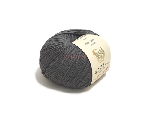 Włóczka Gazzal Baby Cotton 3450 w kolorze stalowym, motek 50g, mieszanka bawełny z akrylem na swetry i akcesoria.