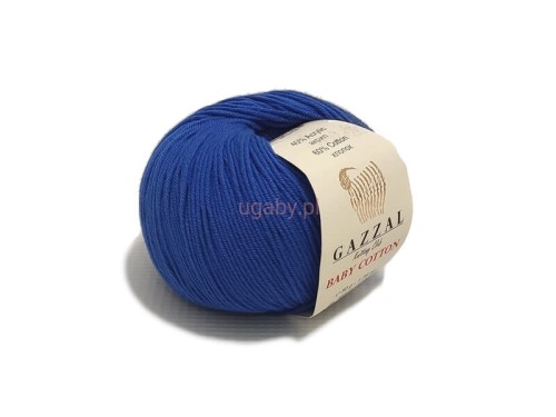 Chabrowa włóczka Gazzal Baby Cotton numer 3421, motek 50g, gładka mieszanka bawełny z akrylem.