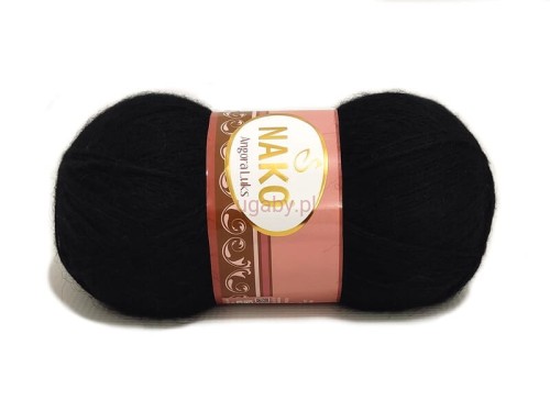 Włóczka Nako Angora Luks kolor czarny nr 217