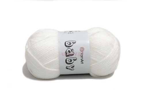 Włóczka Baby YarnArt kolor 501 biała śnieżnobiała miękki akryl dla dzieci niemowląt