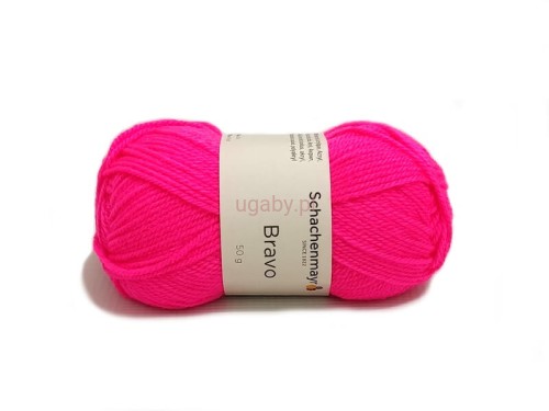 Jaskraworóżowa włóczka Bravo Schachenmayr kolor 08234 – motek akrylowy do robótek ręcznych.