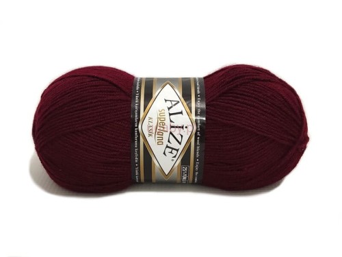 Włóczka Alize Superlana Klasik w kolorze buraczkowym (nr 57) – motek.