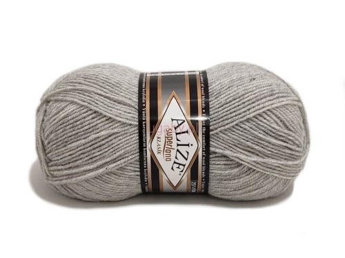 Włóczka Alize Superlana Klasik w kolorze jasny popiel nr 208 – motek.