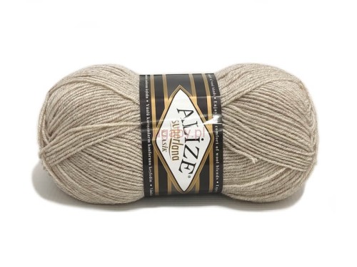 Włóczka Alize Superlana Klasik w kolorze szarym (nr 152) – klasyczny motek.