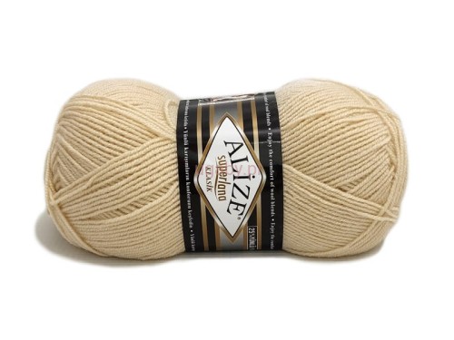 Jasnobeżowa włóczka Alize Superlana Klasik kolor nr 310 – jeden motek.