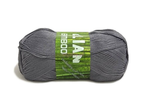 Szary motek włóczki Elian Bamboo o numerze koloru 10888 z zieloną etykietą na białym tle.