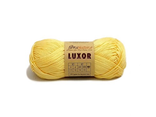 Włóczka Luxor 105-30 w kolorze jasnożółtym – 100% egipska bawełna merceryzowana o mocnym skręcie i delikatnym blasku.