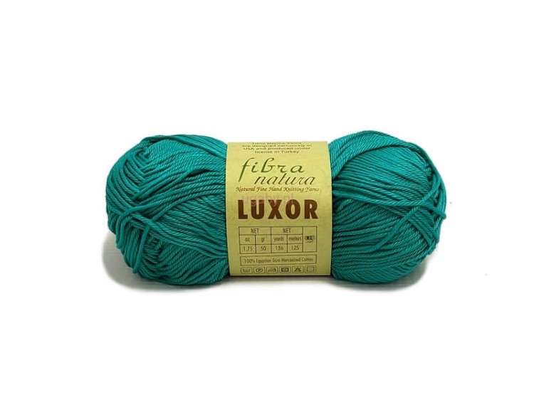 Szmaragdowa włóczka Luxor 105-14 z egipskiej bawełny merceryzowanej – motek o intensywnej barwie i delikatnym połysku.