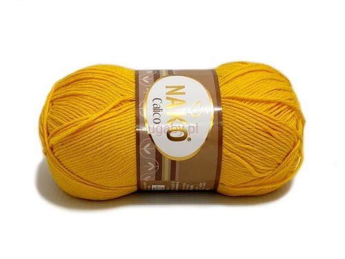 Motek włóczki Nako Calico w ciepłym żółtym odcieniu o numerze 4285.