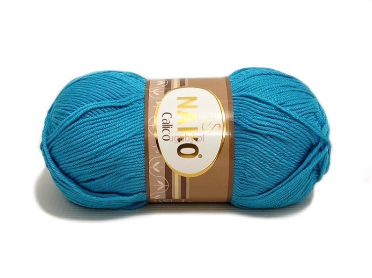 Motek włóczki Nako Calico w kolorze ciemnoturkusowym, numer katalogowy 3792.