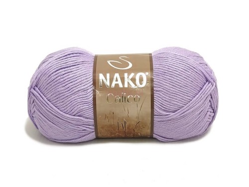 Motek włóczki Nako Calico w kolorze jasnofioletowym (liliowym) o numerze 11222.