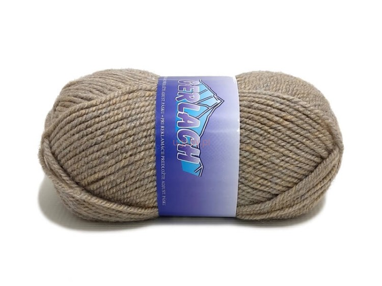 Gruba włóczka Gerlach w kolorze szarobeżowym nr 1415. Miękki akryl niegryzący do robienia swetrów i zimowych akcesoriów.