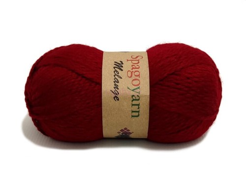 Włóczka Spagoyarn Melange kolor 88 bordowy – motek ciemnoczerwonej wełny z akrylem, efekt melanżu o głębokiej i trójwymiarowej fakturze.