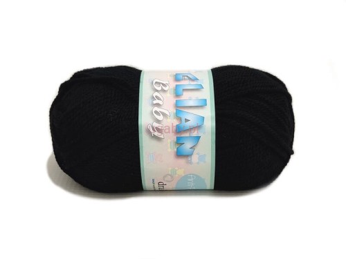 włóczka Elian Baby kolor czarny numer 217