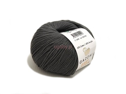 Szara włóczka Gazzal Baby Cotton 3450, kolor stalowy, mieszanka bawełny i akrylu, motek 50g.