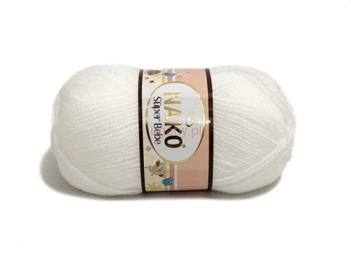 włóczka Super Bebe kolor biały numer 208