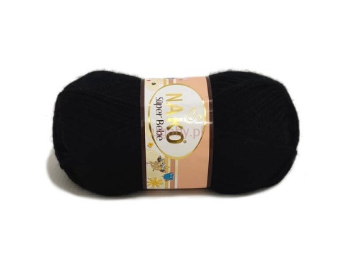 włóczka Super Bebe kolor czarny numer 217