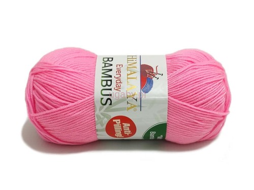 Ciepła różowa włóczka Himalaya Everyday Bambus (numer 236-12) z widoczną etykietą Anti-Pilling.